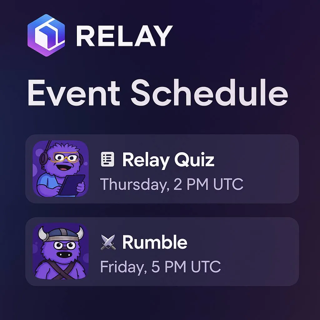 Relay Weekly Update: New Era of Onchain Payments, Reliability Upgrades, Weekly Events, and More!