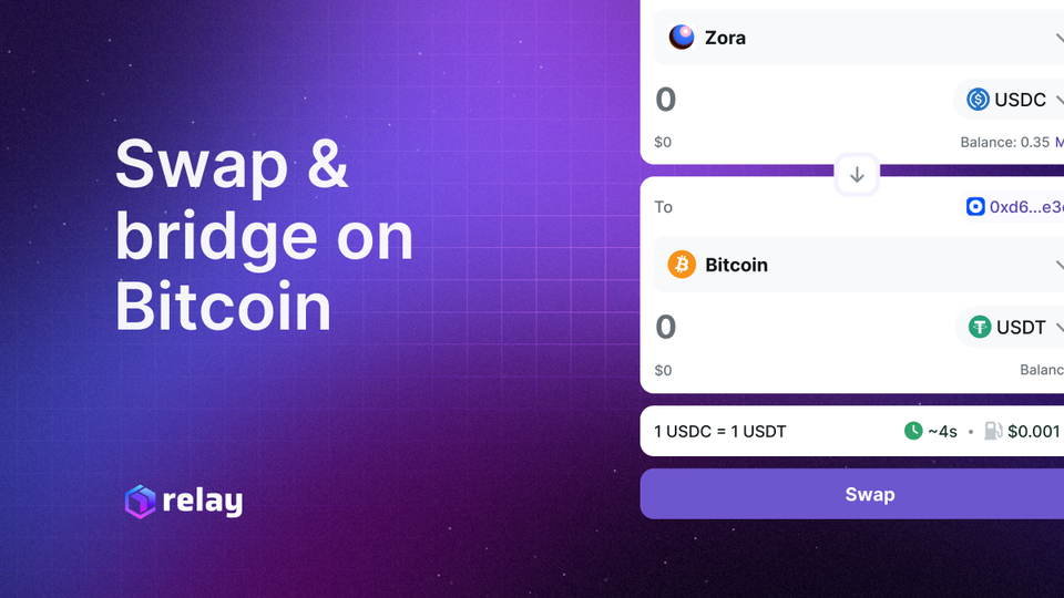 A Comprehensive Guide to Swapping & Bridging on Bitcoin with Relay